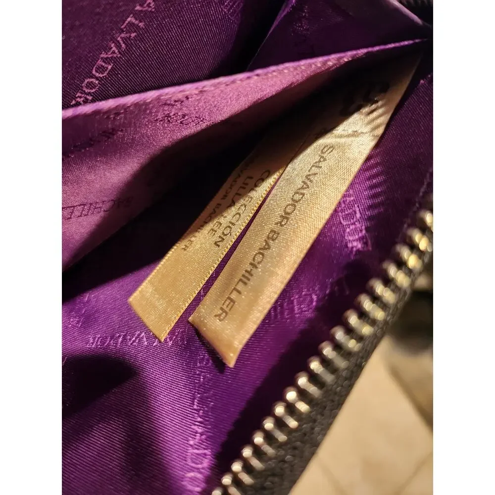 Salvador Bachiller canvas and leather zip-around wallet